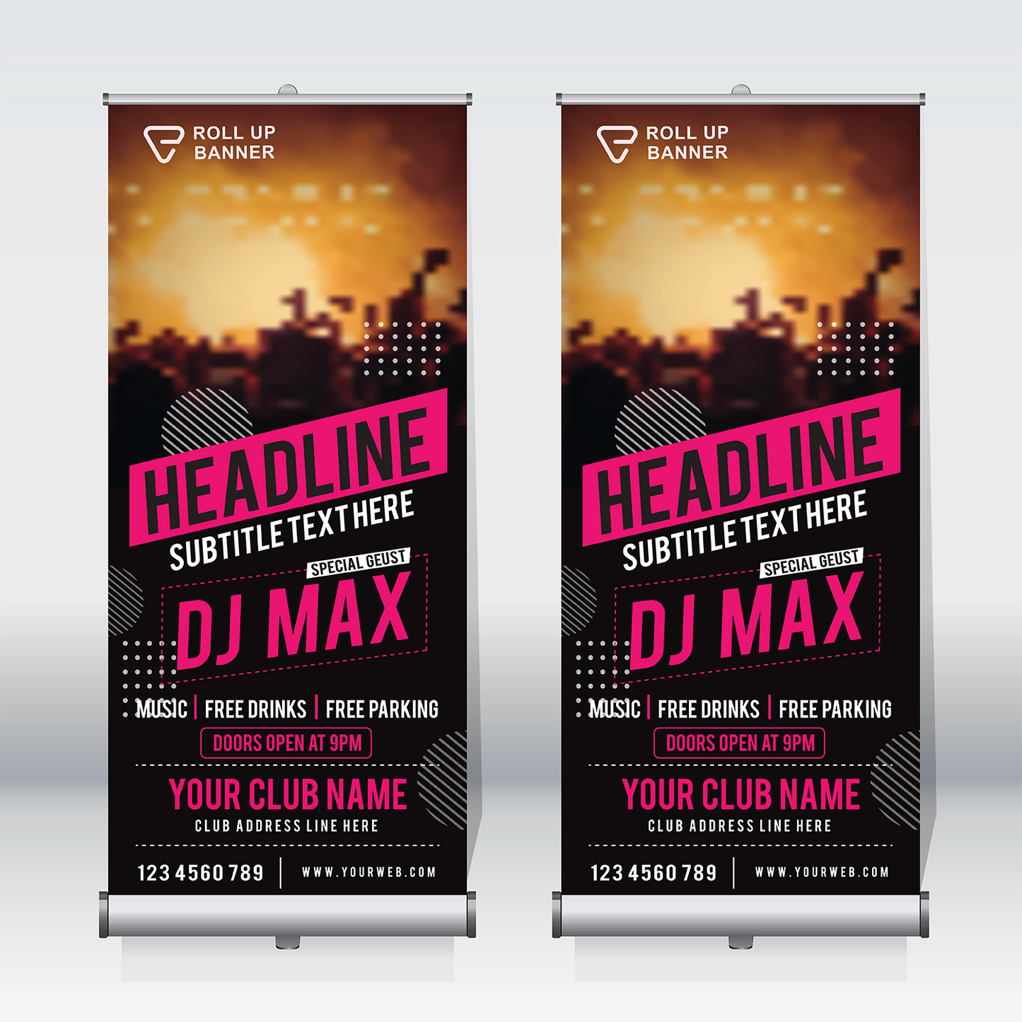 PULL-UP RETRACTABLE  BANNER - DELUXE BANNER STAND