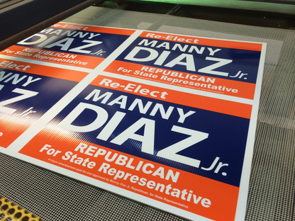 YARD SIGNS 24" x 18" PRINTED TWO SIDED WITH BLEED