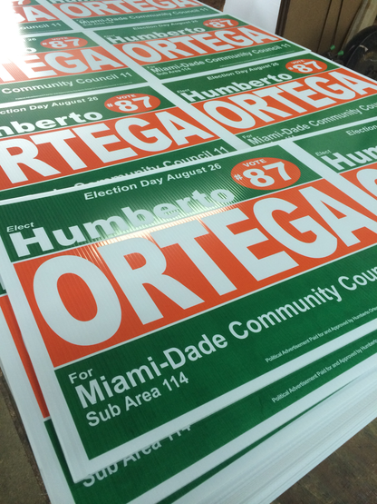 YARD SIGNS 24" x 18" PRINTED TWO SIDED WITH BLEED
