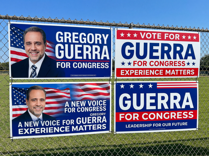 Fence‑Mounted Campaign Signs for Elections 48" x 24" & 48"x32"