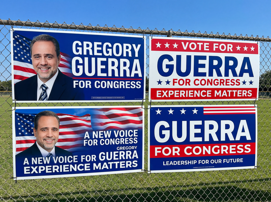 Fence‑Mounted Campaign Signs for Elections 48" x 24" & 48"x32"