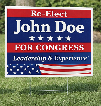 YARD SIGNS 24" x 18" PRINTED TWO SIDED WITH BLEED